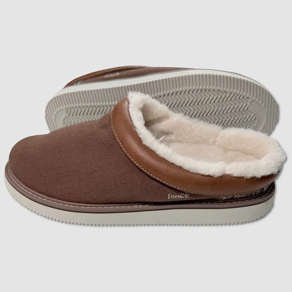 Sanuk Cozy Vibe SM Slippers / Shoes - NEW Mens 10 Tan / Multi‎ - #49587-OF